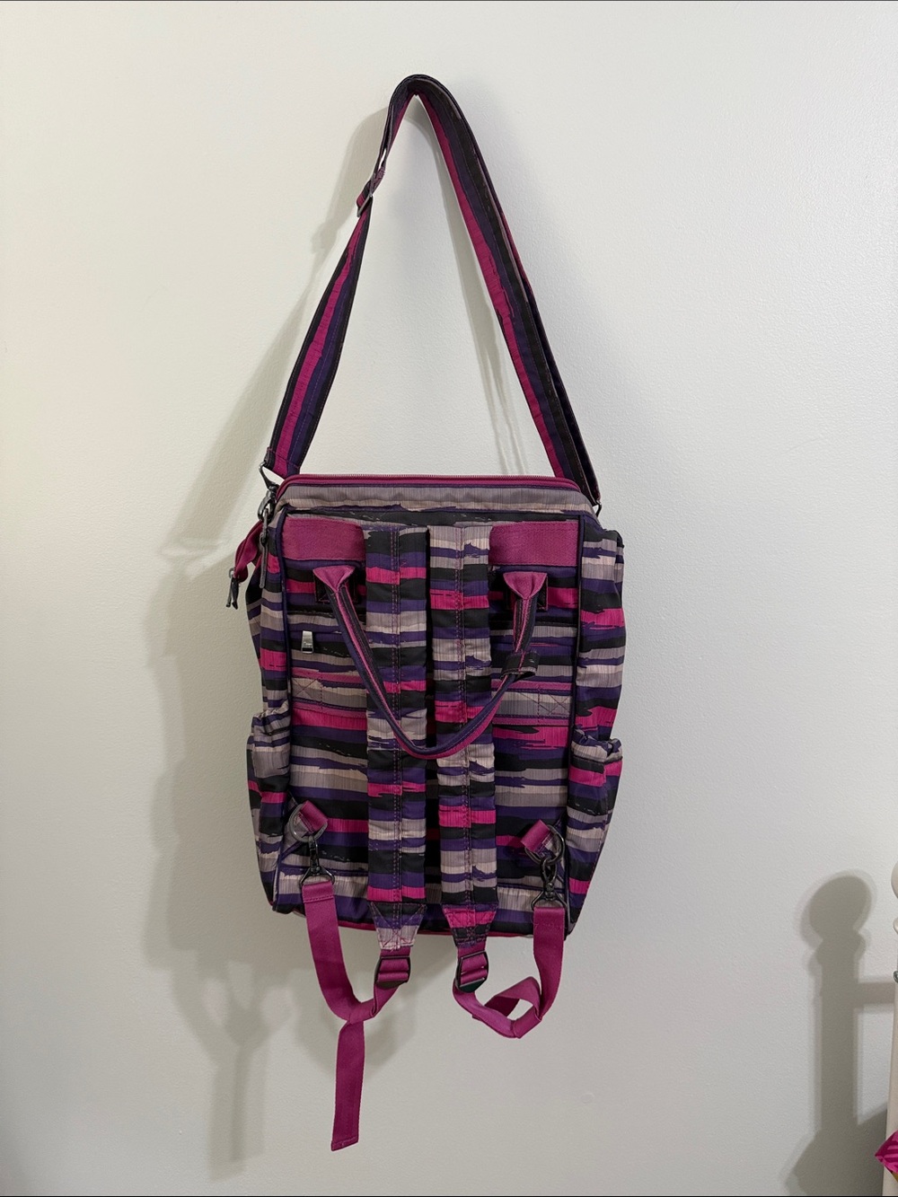 Striped Pink & Purple Utility Backpack from LUG - Picture 4 of 9